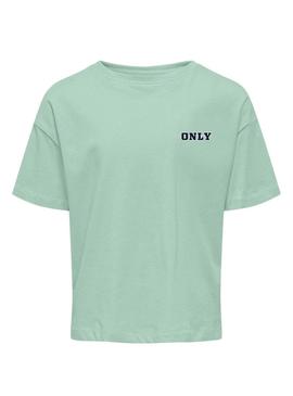 Camiseta Only Kids Bobba turquesa para menina