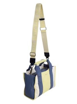 Bolsa Pepe Jeans Zadie azul e amarelo para mulher