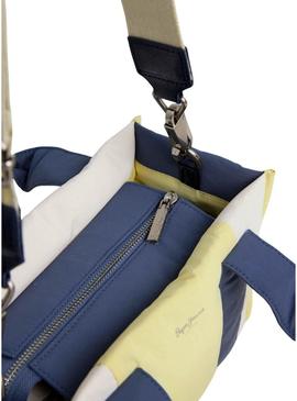 Bolsa Pepe Jeans Zadie azul e amarelo para mulher