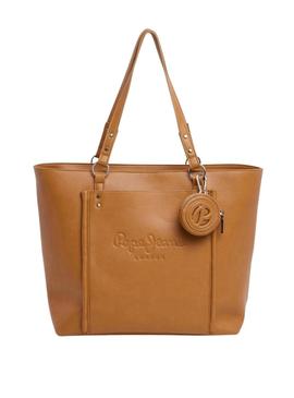 Bolsa Pepe Jeans Bellamie marrom para mulher