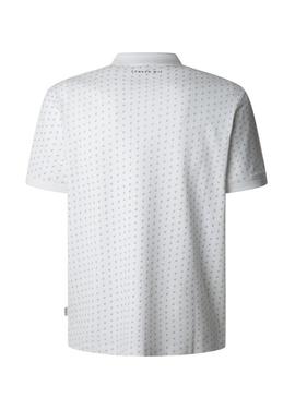 Camisa Polo Pepe Jeans Basil branca para homem.