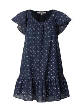 Vestido Pepe Jeans Dafne azul marinho para mulher.
