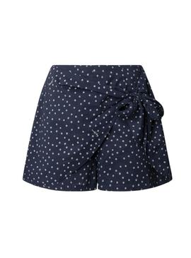 Shorts Pepe Jeans Damaris azul marinho para mulher.