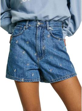 Calções Pepe Jeans A Line bordados para mulher