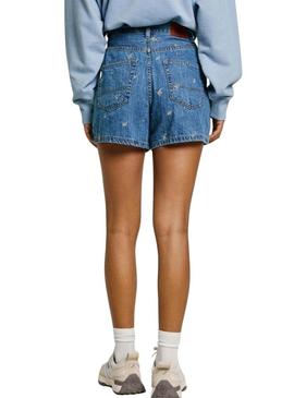 Calções Pepe Jeans A Line bordados para mulher