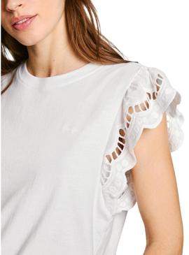 Camisa Pepe Jeans Vic branca para mulher.