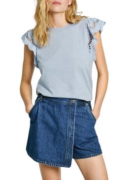 Camisa Pepe Jeans Vic azul para mulher.