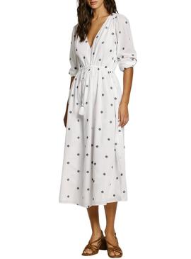 Vestido Pepe Jeans Deal branco para mulher.