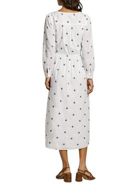 Vestido Pepe Jeans Deal branco para mulher.