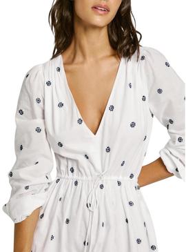 Vestido Pepe Jeans Deal branco para mulher.