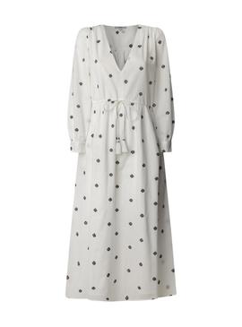 Vestido Pepe Jeans Deal branco para mulher.