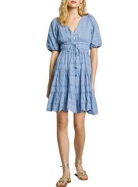 Vestido Pepe Jeans Day azul para mulher.