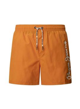Calção Pepe Jeans com logotipo laranja para homem