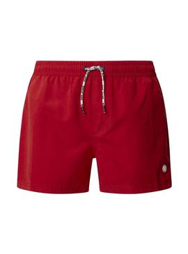 Calção de banho Pepe Jeans Rubber vermelho para homem