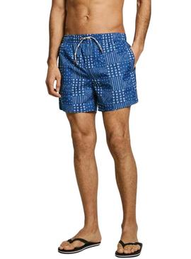 Sunga Pepe Jeans Patchwork azul para homem