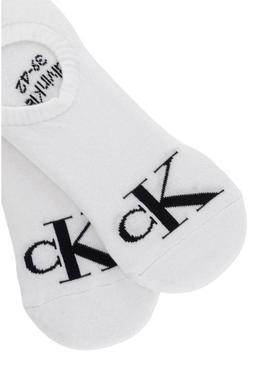 Pacote de meias Calvin Klein Footie High Cut preto para homem.