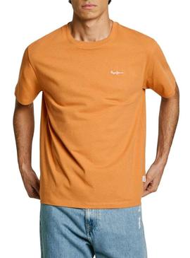 Camisa Pepe Jeans Contrast Connor laranja para homem.