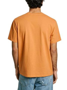 Camisa Pepe Jeans Contrast Connor laranja para homem.