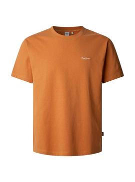 Camisa Pepe Jeans Contrast Connor laranja para homem.
