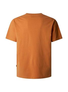 Camisa Pepe Jeans Contrast Connor laranja para homem.