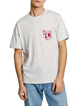 Camiseta Pepe Jeans Presth cinza para homem.