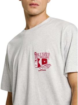 Camiseta Pepe Jeans Presth cinza para homem.