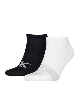 Pack de meias Calvin Klein Sneaker Shadow branco e preto para homem.