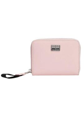 Carteira Tommy Jeans American Cool rosa para mulher.
