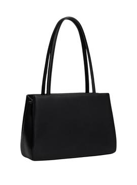 Bolsa Tommy Jeans American Cool Tote preta para mulher.