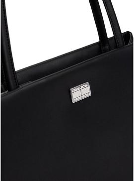 Bolsa Tommy Jeans American Cool Tote preta para mulher.