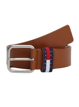 Cinto Tommy Jeans Ryan marrom para homem.