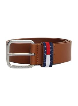 Cinto Tommy Jeans Ryan marrom para homem.