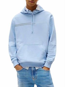 Moletom Tommy Jeans Entry azul para homem.