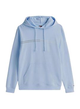Moletom Tommy Jeans Entry azul para homem.