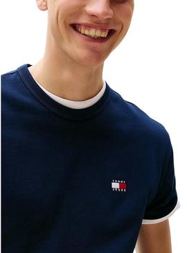Camiseta Tommy Jeans Badge azul marinho para homem