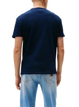 Camiseta Tommy Jeans Badge azul marinho para homem