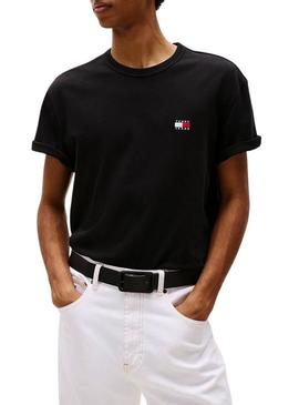 Camiseta Tommy Jeans Badge preta para homens