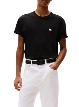 Camiseta Tommy Jeans Badge preta para homens