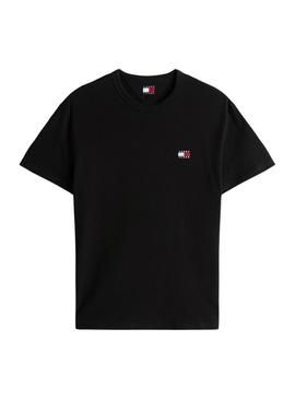Camiseta Tommy Jeans Badge preta para homens