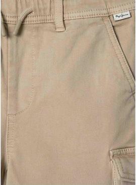 Bermudas Pepe Jeans Gymdigo bege para criança.