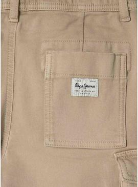 Bermudas Pepe Jeans Gymdigo bege para criança.