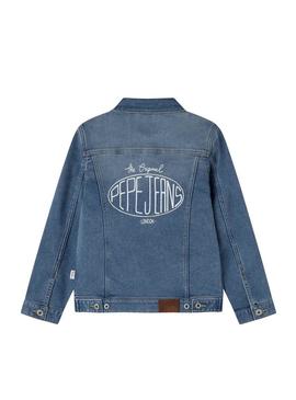 Jaqueta jeans Pepe Jeans com logotipo para criança.