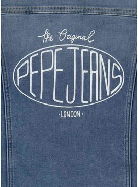 Jaqueta jeans Pepe Jeans com logotipo para criança.