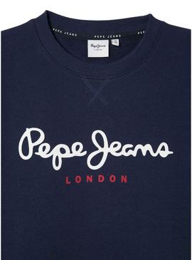 Moletom Pepe Jeans Art azul marinho para menino.