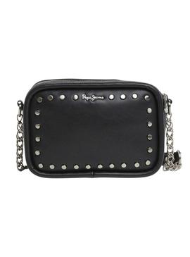 Bolsa Pepe Jeans Brianae com tachas preto para mulher.