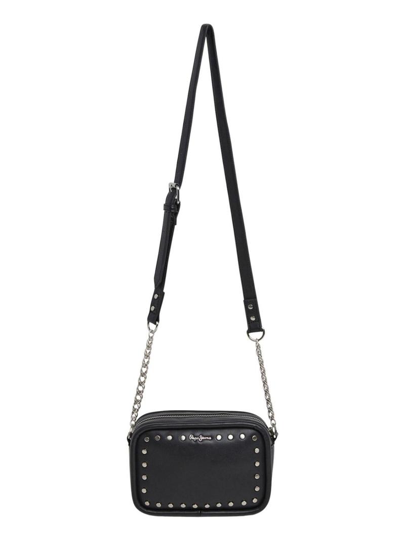 Bolsa Pepe Jeans Brianae com tachas preto para mulher.