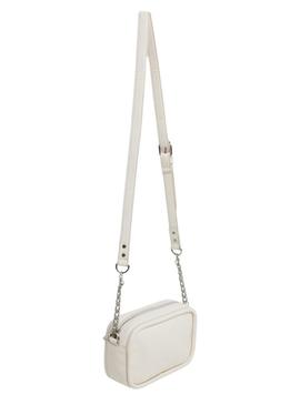 Bolsa Pepe Jeans Brianae com tachas bege para mulher.