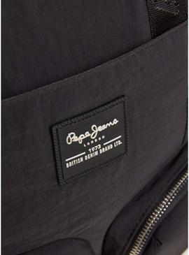 Mochila Pepe Jeans Whitney preta para mulher.
