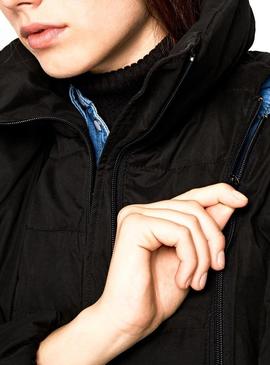 Casaco Pepe Jeans preto acolchoado para Mulher
