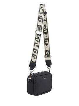 Bolsa Pepe Jeans Brianae Blossom preta para mulher
